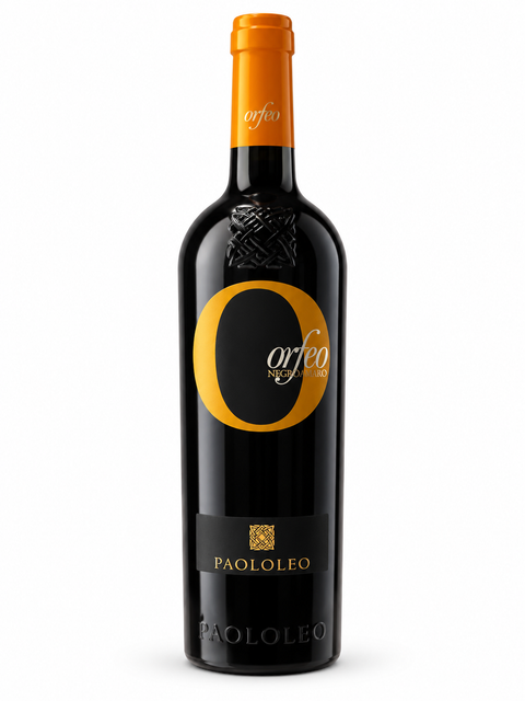 Paolo Leo Orfeo Negroamaro Puglia IGP 2022, front bottle on white