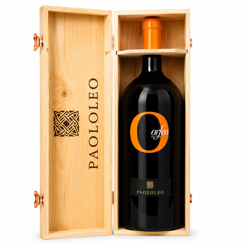 Paololeo Negroamaro Puglia IGP 3L Magnum in wooden box, premium Italian wine gift
