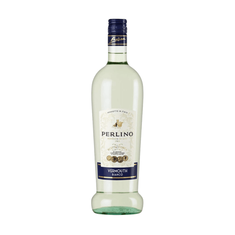 Perlino Bianco Vermouth 1L bottle from Italy, featuring a classic design and 15% alcohol content. Ideal for crafting cocktails.