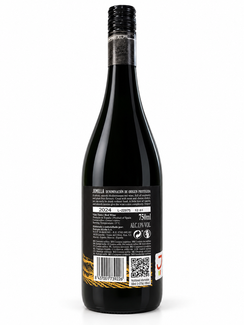 Laderas de Romeo Monastrell 2024 Dry Red Wine bottle showcasing label details, 750ml, 13% alcohol from Spain.