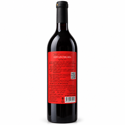 Royal Khvanchkara 2023 Semi Sweet Red wine 750ml bottle, naturally semi-sweet from Georgia with 11.5% alcohol