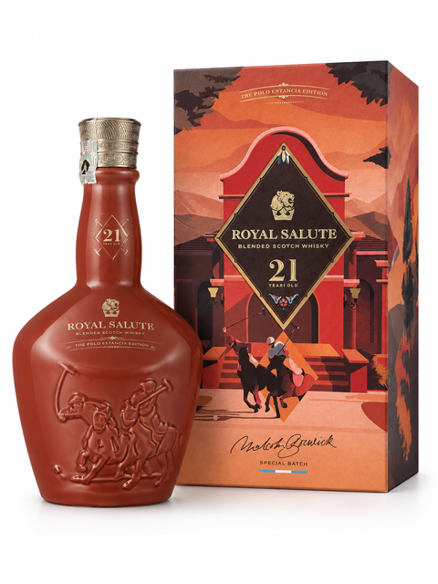 Royal Salute 21 Polo Estancia Whisky bottle and box, 700ml, 40% limited edition.