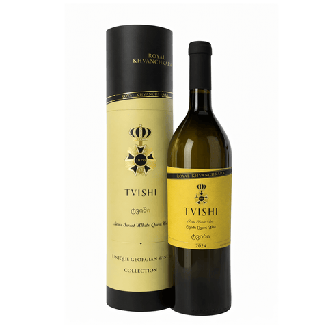 Royal Khvanchkara Tvishi Semi-Sweet White 750ml 2024 bottle and packaging from Georgia