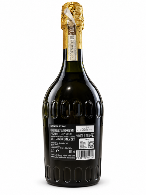 San Martino Conegliano Valdobbiadene Prosecco Superiore DOCG Millesimato Extra Dry 2024 back label