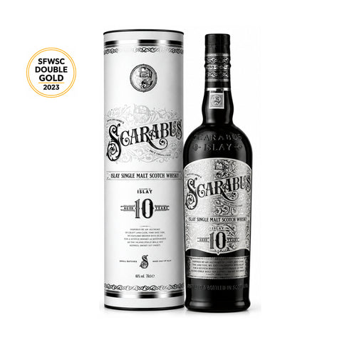 Scarabus 10 Year Old 700ml 46% bottle and gift tube — SFWSC Double Gold 2023