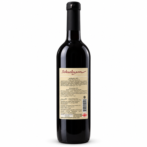 Schuchmann Khvanchkara 2023 Semi Sweet Red Wine 750ml bottle back label