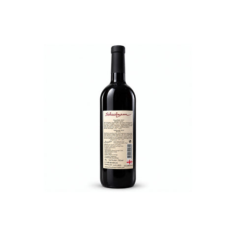 Schuchmann Mukuzani 2023 dry red wine 750ml 14% rear bottle and label