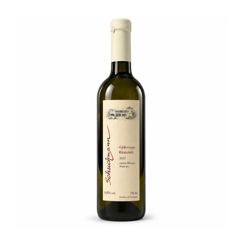 Schuchmann Rkatsiteli 2023 750ml 14% front / შუხმანი რქაწითელი 2023, წინა მხარე