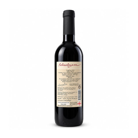 Schuchmann Saperavi 2023 dry red wine 750ml 13.5% rear label