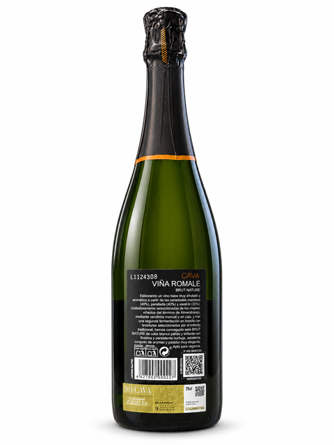 Bottle of Viña Romale Cava Semiseco 750ml, Spanish semi-dry sparkling wine.