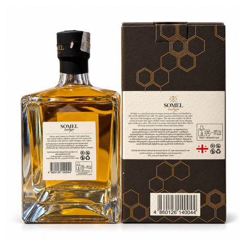 Somel Double Cask Honey Spirit 500ml 43% with gift box – rear view