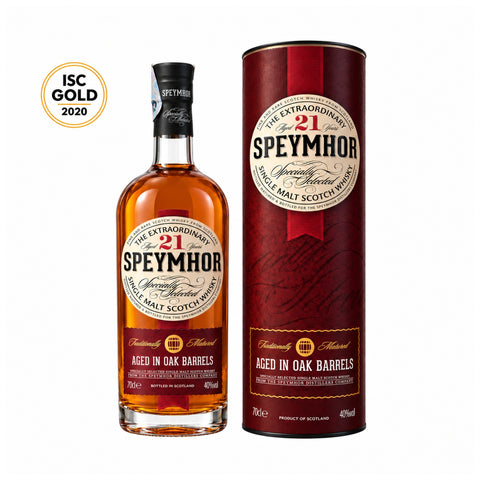 Speymhor 21 Year Old 700ml 40%, bottle and gift tube, ISC Gold 2020