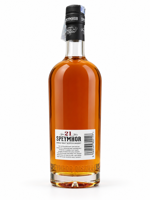 Speymhor 21 Year Old Single Malt Scotch Whisky rear label