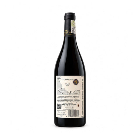 Strandveld Syrah 2022 red wine 750ml 13.5% — back bottle view