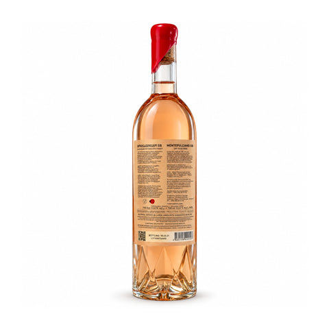Tchotiashvili Nitsa SB Montepulciano dry rosé wine 2019, 750ml 13%, back label — ჭოტიაშვილის ნიცა SB 2019, უკანა ეტიკეტი
