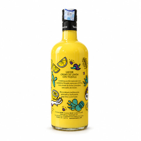 Teichenné Kilda Lemon ლიმონის ნაღების ლიქიორი ტეკილით, 700 მლ, 17%, უკანა ეტიკეტი რძის ალერგენისა და პროდუქტის ინფორმაციით