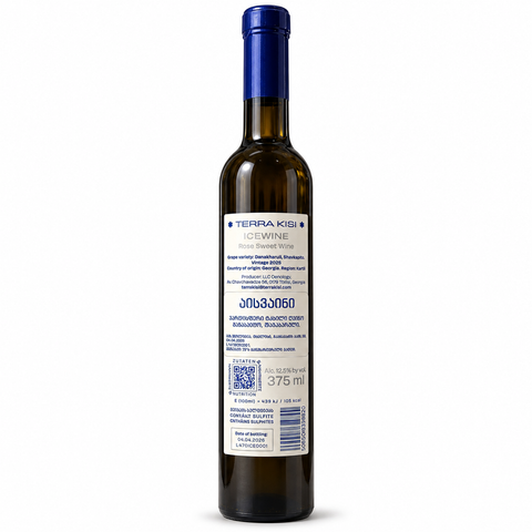 Bottle of Terra Kisi Shavkapito Danakharuli 2025 Sweet Rose Icewine 375ml with 12.5% alcohol from Kartli, Georgia