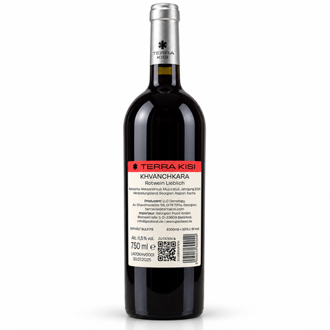 Terra Kisi Khvanchkara 2024 semi-sweet red wine 750ml 11.5% — back label
