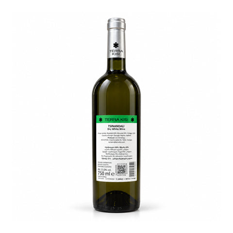 Terra Kisi Tsinandali 2024 dry white wine 750 ml 13%, back | ტერა ქისი წინანდალი 2024 თეთრი მშრალი ღვინო, უკანა ეტიკეტი