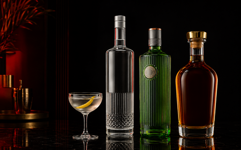 Spirits bottles for Alcozon spirits menu