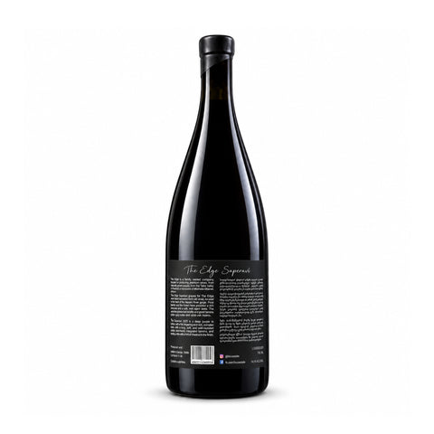 Tiko Estate The Edge Saperavi 2020 dry red wine 750ml 14.5% back | თიკო ესთეითი დი ეჯ საფერავი 2020 წითელი მშრალი ღვინო — უკანა მხარე