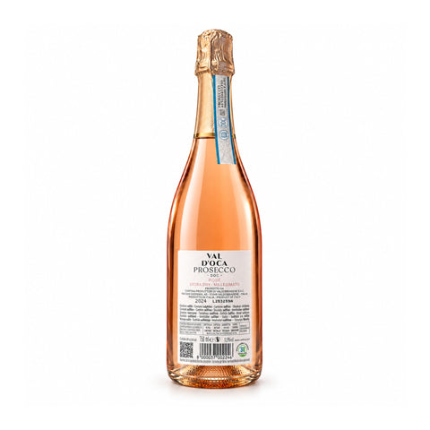 Val dOca Prosecco DOC Rosé Extra Dry 2024 750ml 11.5% back bottle
