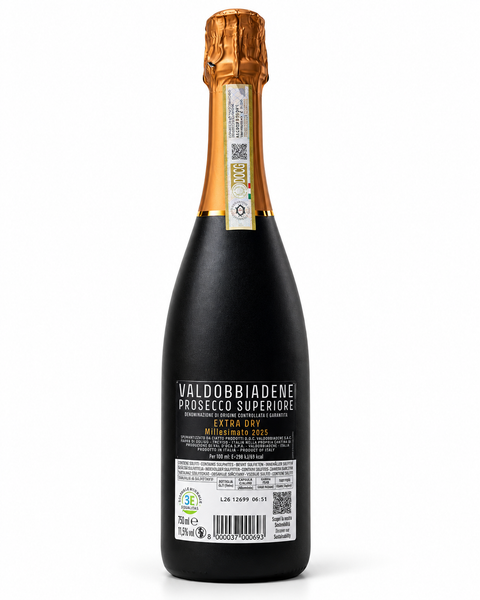 Val DOca Prosecco Superiore Extra Dry 2025 bottle 750ml from Veneto, Italy, featuring fresh fruit and floral notes.