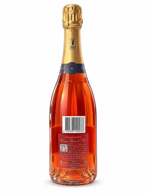 Veuve Olivier & Fils Perle de Saignée Brut Rose Champagne bottle back view